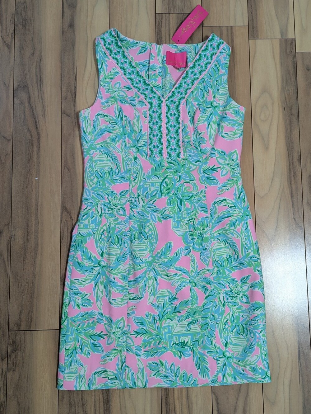 NWT! Lilly Pulitzer Vivian Stretch Dress Mandevilla Baby Pink Sand Paradise Sz 4